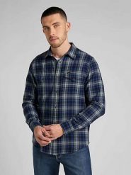 Lee Koszula - Regular fit - w kolorze niebiesko-czarnym rozmiar: S. Czarne koszule męskie Lee, s, bez wzorów, bez kołnierzyka, bez ramiączek. Za 92.64 zł.