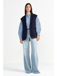 Rich & Royal Bluzka w kolorze niebiesko-białym rozmiar: 34. Niebieskie bluzki damskie Rich & Royal, bez wzorów, z bawełny, bez kołnierzyka, bez ramiączek. Za 261.05 zł.