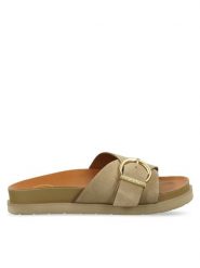 Gant Klapki 30503936 Beżowy. Brązowe klapki damskie Gant, bez wzorów, ze skóry, bez obcasa. Za 309.99 zł.