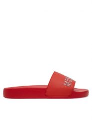 LOVE MOSCHINO Klapki JA28122G1MI13500 Czerwony. Czerwone klapki damskie Love Moschino, bez wzorów, z tworzywa sztucznego, bez obcasa. Za 419.99 zł.