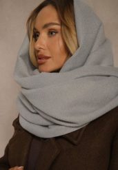 Ciemnoszary Szalik z Bawełny i Wiskozy o Klasycznym Fasonie z Frędzlami Vetirosa. Szare szaliki i kominy damskie Renee, bez wzorów, z bawełny. Za 39.99 zł.