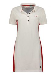 Canadian Peak Sukienka polo "Kolivieak" w kolorze białym rozmiar: XXL. Białe sukienki damskie Canadian Peak, xxl, bez wzorów, z bawełny, bez kołnierzyka, bez ramiączek, midi. Za 65.85 zł.