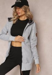 Jasnoszara Bluza z Kapturem i Polarem Halimins. Szare bluzy z kapturem damskie Renee, s, z polaru. Za 59.99 zł.