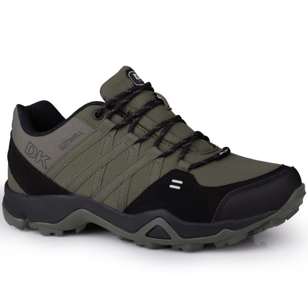 Buty męskie sportowe trekingowe DK SWAT. Czarne buty sportowe na co dzień męskie DK, bez zapięcia, trekkingowe. W wyprzedaży za 159.00 zł.