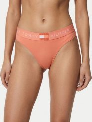 Tommy Hilfiger Stringi Heritage Tonal UW0UW06039 Pomarańczowy. Brązowe stringi damskie Tommy Hilfiger, m, bez wzorów, z bawełny. Za 89.99 zł.