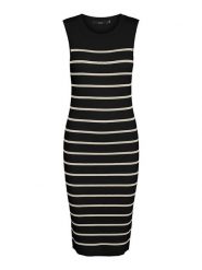 Vero Moda Sukienka dzianinowa w kolorze czarnym rozmiar: XL. Czarne sukienki damskie Vero Moda, na imprezę, xl, bez wzorów, z dzianiny, bez kołnierzyka, bez ramiączek, midi. Za 91.99 zł.