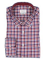 Eterna Koszula - Comfort fit - w kolorze czerwono-niebieskim rozmiar: 46. Czerwone koszule męskie Eterna, bez wzorów, z bawełny, bez kołnierzyka, bez ramiączek. Za 83.03 zł.