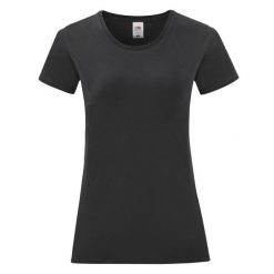 Koszulka Damska Iconic 150. Czarne bluzki damskie Fruit of the Loom, xl, bez wzorów, sportowe, bez kołnierzyka, bez ramiączek. Za 28.99 zł.