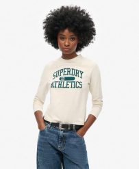 Damska koszulka z długim rękawem o wąskim kroju Superdry Athletic Essentials Rin. Brązowe bluzki sportowe damskie Superdry., xs, bez wzorów, z tkaniny, bez kołnierzyka. Za 197.70 zł.