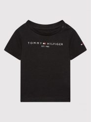 Tommy Hilfiger T-Shirt Baby Essential KN0KN01487 Czarny Regular Fit. Czarne t-shirty chłopięce Tommy Hilfiger, bez wzorów, z bawełny, bez ramiączek. Za 79.99 zł.