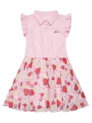 Guess Sukienka codzienna K6GK00 WR480 Różowy Regular Fit. Czerwone sukienki dziewczęce Guess, z aplikacjami, z bawełny, bez ramiączek. Za 269.99 zł.