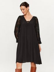 Culture Sukienka letnia Cuasmine 50109778 Czarny Relaxed Fit. Czarne sukienki damskie Culture, na lato, l, bez wzorów, z wiskozy, bez kołnierzyka, bez ramiączek. Za 379.99 zł.