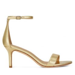 Sandały LAUREN RALPH LAUREN. Żółte sandały damskie Lauren Ralph Lauren, bez wzorów, bez obcasa, na szpilce. Za 689.99 zł.
