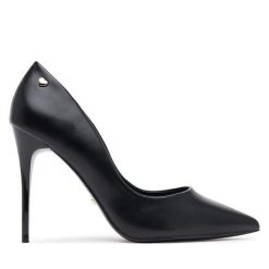 Szpilki DeeZee. Czarne szpilki DeeZee, bez wzorów, bez obcasa. Za 139.99 zł.