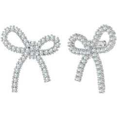 Yokoamii Kolczyki wkretki Kokarda z mosiadzu w srebrze z cyrkonia 1 ct Damski. Białe kolczyki damskie Yokoamii, z cyrkonią, posrebrzane, na sztyftcie. Za 159.99 zł.