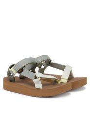 Teva Sandały Midform Universal 1090969 Zielony. Zielone sandały damskie Teva, bez wzorów, z materiału, bez obcasa, na koturnie. Za 329.99 zł.