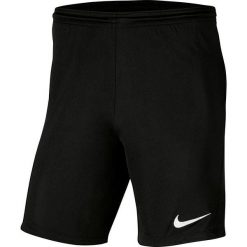 Spodenki piłkarskie chłopięce Nike Dry Park III Dri-Fit szybkoschnące na gumce. Czarne szorty męskie Nike, bez kołnierzyka. Za 57.00 zł.