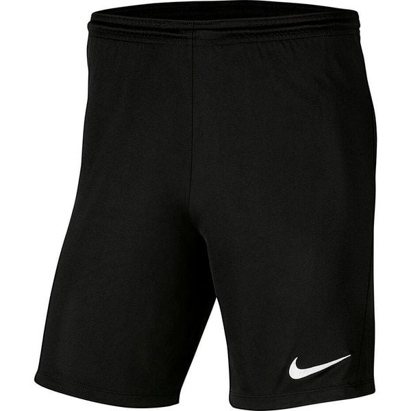 Spodenki piłkarskie chłopięce Nike Dry Park III Dri-Fit szybkoschnące na gumce. Czarne szorty męskie Nike, bez kołnierzyka. Za 57.00 zł.
