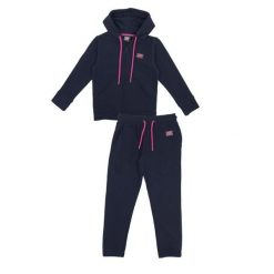 Bluza z bawełna z kaptur na co dzień na siłownię. Niebieskie spodnie dresowe damskie LEONE 1947 APPAREL, xl, bez wzorów, z bawełny. W wyprzedaży za 162.09 zł.