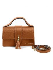Lia Biassoni Skórzana torebka w kolorze jasnobrązowym - 20 x 13 x 6 cm rozmiar: onesize. Brązowe torebki klasyczne damskie Lia Biassoni, z aplikacjami, z materiału, bez dodatków. Za 217.99 zł.