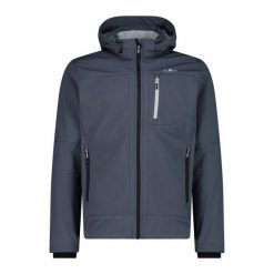 Kurtka męska turystyczna CMP 3A01787N. Szare kurtki męskie CMP, l, bez wzorów, z softshellu, sportowe, z kapturem. W wyprzedaży za 328.99 zł.