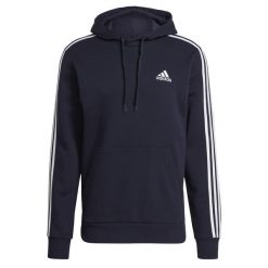 Bluza z kapturem adidas Essentials Fleece 3-Stripes, Mężczyźni. Białe bluzy z kapturem męskie Adidas, m, z dresówki. Za 173.00 zł.