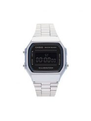 Casio Zegarek A168WEM-2BEF Srebrny. Szare, cyfrowe zegarki męskie Casio, srebrne. Za 209.99 zł.