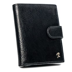 Portfel męski czarny Rovicky skórzany N4L-ISR-BP BLACK. Czarne portfele męskie ROVICKY, bez wzorów, ze skóry. Za 64.00 zł.