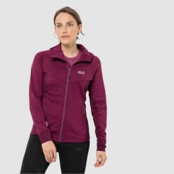 Bluza polarowa damska Jack Wolfskin Hydro Grid Fleece. Czerwone bluzy bez kaptura damskie Jack Wolfskin, s, z polaru. Za 578.95 zł.