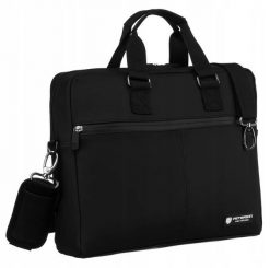Torba na laptopa Peterson PTN EB554 czarna. Czarne torby na laptopa damskie Peterson, bez wzorów, z syntetyku. Za 119.99 zł.