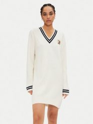 Tommy Jeans Sukienka dzianinowa DW0DW19810 Écru Relaxed Fit. Sukienki damskie Tommy Jeans, m, bez wzorów, z dzianiny, bez kołnierzyka, bez ramiączek. Za 309.99 zł.