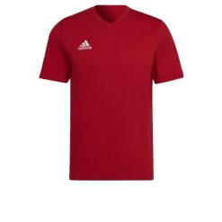 Koszulka męska adidas Entrada 22 Tee. Czerwone t-shirty sportowe męskie Adidas, m, z bawełny, bez ramiączek, do piłki nożnej. Za 75.00 zł.
