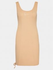Karl Kani Sukienka letnia KW241-032-1 Beżowy Slim Fit. Brązowe sukienki damskie Karl Kani, na lato, l, bez wzorów, z bawełny, bez kołnierzyka, bez ramiączek. Za 229.99 zł.