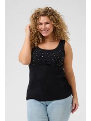 KAFFE curve Top w kolorze czarnym rozmiar: XL. Czarne topy damskie KAFFE curve, xl, bez wzorów, bez kołnierzyka. Za 78.99 zł.