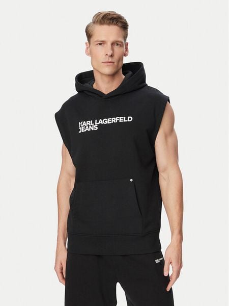 Karl Lagerfeld Jeans Bluza B2M20029 Czarny Regular Fit. Czarne bluzy bez kaptura męskie Karl Lagerfeld Jeans, m, z bawełny. Za 529.99 zł.