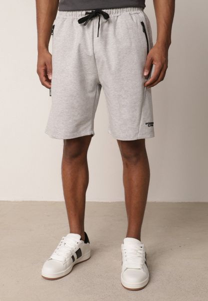 Szare Dresowe Szorty Sportowe z Bawełną i Kieszeniami na Suwak Rharanin. Szare szorty męskie Born2be, bez wzorów, z bawełny, sportowe. Za 59.99 zł.