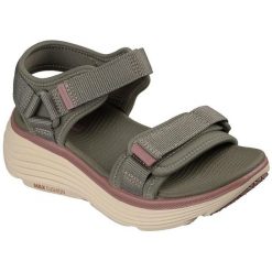 Sandały damskie Skechers Max Cushioning Endeavor Sanda. Szare sandały damskie Skechers, bez wzorów, z materiału, bez obcasa. Za 490.00 zł.
