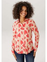 Aniston Bluzka w kolorze koralowo-jasnoróżowym rozmiar: 44. Różowe bluzki damskie Aniston, bez wzorów, z wiskozy, bez kołnierzyka, bez ramiączek. Za 130.99 zł.