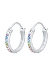 Elli Damskie kreole tęcza filigranowa w srebrze 925 Sterling Silver Kolczyki 1 ct. Szare kolczyki damskie Elli, z kryształem, pozłacane. Za 183.99 zł.