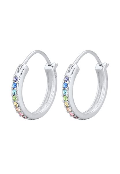 Elli Damskie kreole tęcza filigranowa w srebrze 925 Sterling Silver Kolczyki 1 ct. Szare kolczyki damskie Elli, z kryształem, pozłacane. Za 183.99 zł.