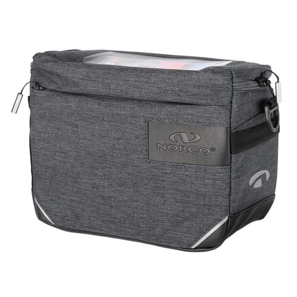 Torba na kierownicę Midford. Szare torby męskie na ramię NORCO, z aplikacjami, na ramię. Za 369.90 zł.