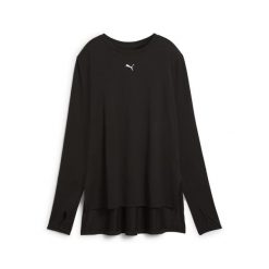 Damska koszulka oversize MODEST PUMA. Czarne bluzki sportowe damskie Puma, l, z dżerseju, bez kołnierzyka, bez ramiączek. Za 199.00 zł.
