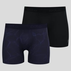 Bokserki męskie Odlo ACTIVE F-DRY GRAPHIC 2 PACK. Czarne bokserki męskie Odlo, bez wzorów, z elastanu. Za 194.99 zł.