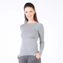 Koszulka termoaktywna damska Woolona Alize 100% Merino. Szare bielizna termoaktywna damska WOOLONA, xl, bez wzorów, z wełny. W wyprzedaży za 292.50 zł.
