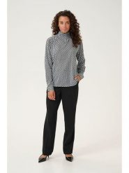 Kaffe Bluzka "Amber" w kolorze czarno-białym rozmiar: 38. Białe bluzki damskie Kaffe, s, bez wzorów, z wiskozy, klasyczne, bez kołnierzyka, bez ramiączek. Za 70.41 zł.