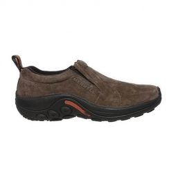 Buty trekkingowe męskie Merrell Jungle Moc. Brązowe buty trekkingowe męskie MERRELL, z materiału, bez zapięcia, trekkingowe. Za 472.00 zł.