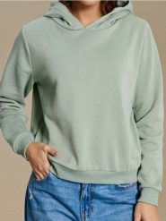 Bluza hoodie basic - zielony. Zielone bluzy bez kaptura damskie Sinsay, l. Za 29.99 zł.