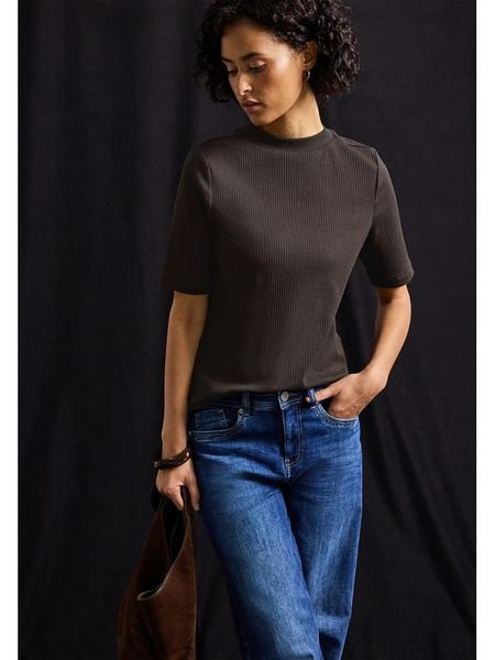 Cecil Koszulka w kolorze ciemnobrązowym rozmiar: 34. Brązowe bluzki damskie Cecil, bez wzorów, z bawełny, bez kołnierzyka. Za 61.31 zł.