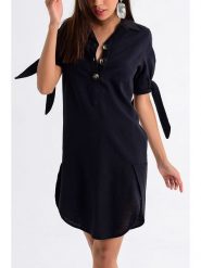 So You Sukienka w kolorze czarnym rozmiar: XL. Czarne sukienki damskie So You, na co dzień, xl, bez wzorów, z wiskozy, bez kołnierzyka, bez ramiączek, midi, proste. Za 118.28 zł.