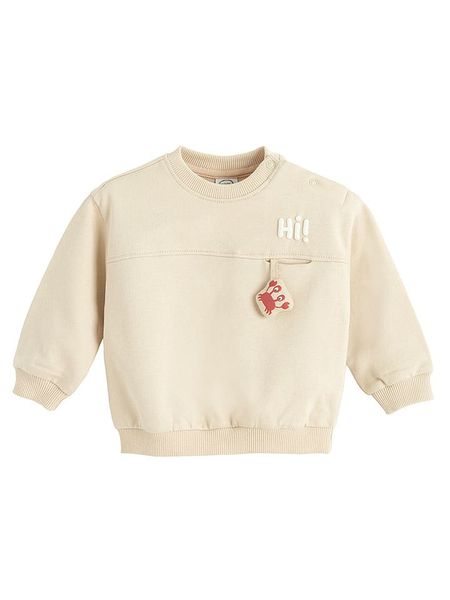 COOL CLUB Bluza w kolorze beżowym rozmiar: 92. Brązowe bluzy i bluzki niemowlęce COOL CLUB, z aplikacjami, z bawełny, bez ramiączek, bez kaptura. Za 55.95 zł.